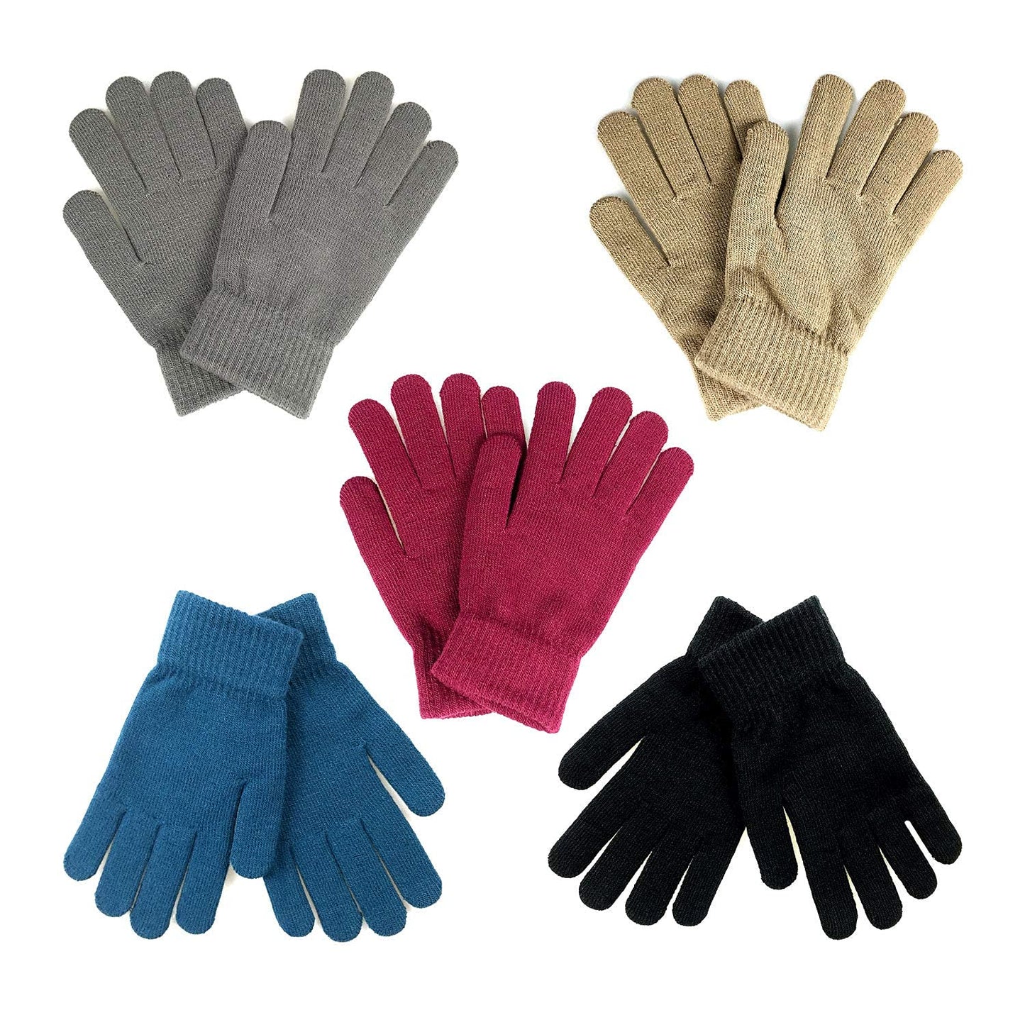GOLEDLF Guantes Mágicos de Invierno (Paquete de 5 Pares)