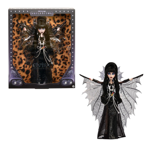 Monster High Muñeca Coleccionable Elvira (Vestido Negro Faux Leather)