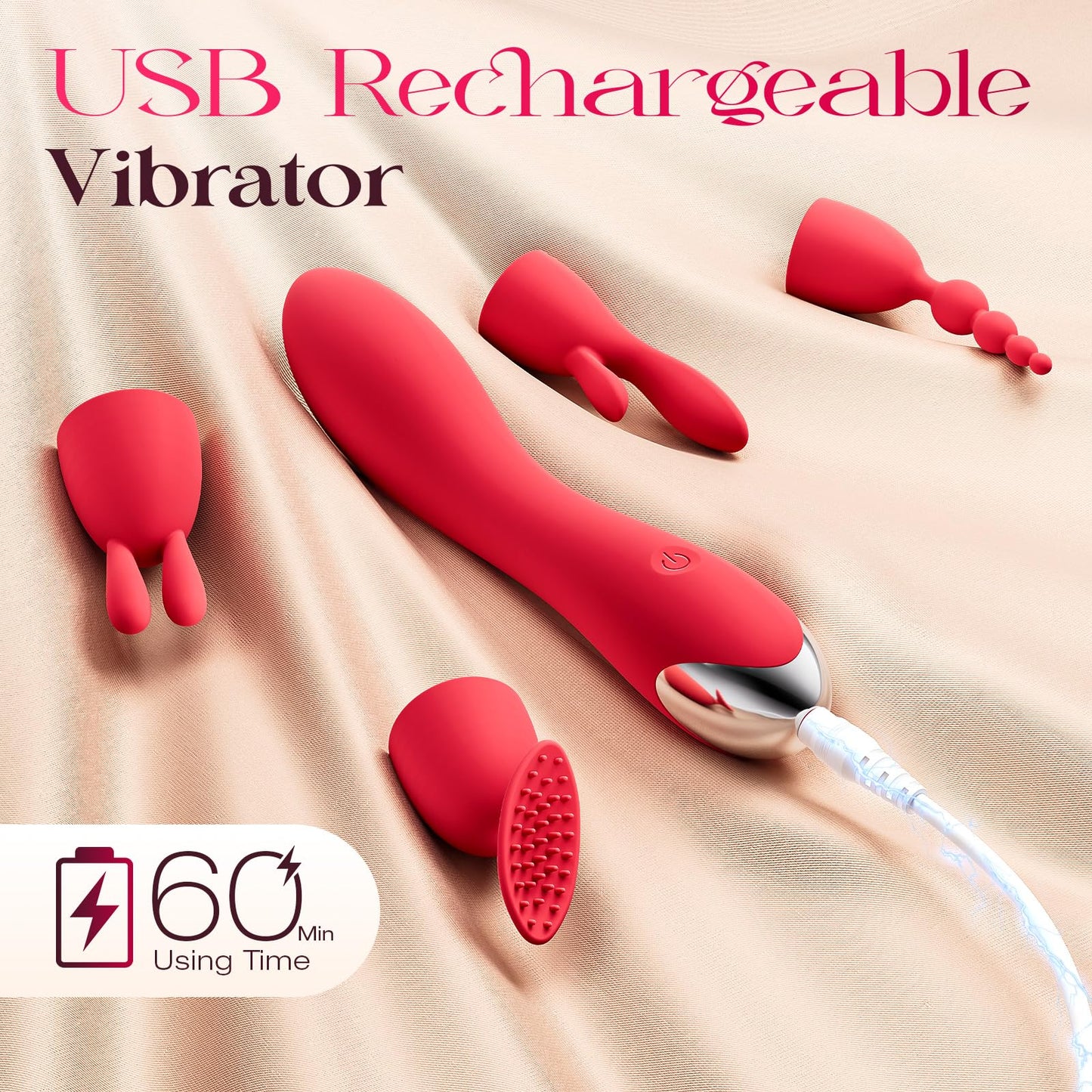 MOOLIGIRL Set de Vibrador del Punto G a Prueba de Agua (Red)