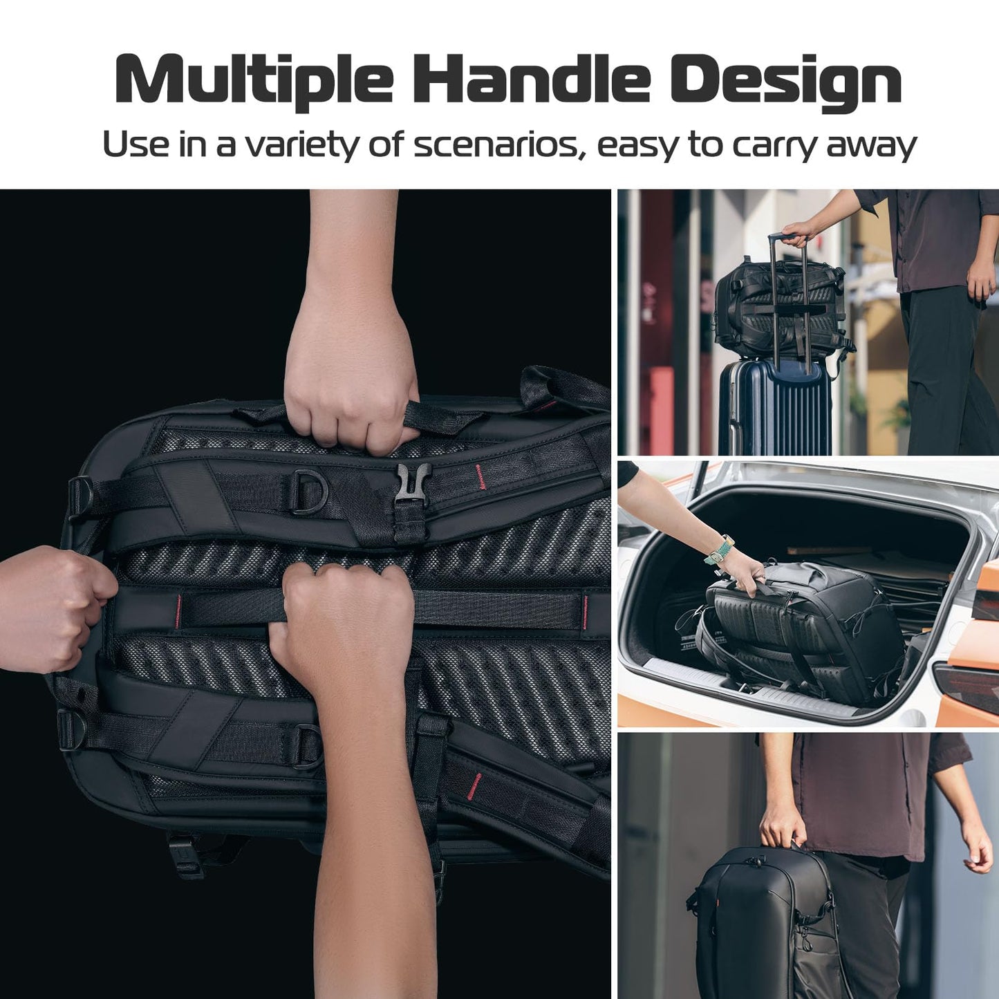 ULANZI Camera Backpack Professional Bag, Water-Resistant Photography Camera Case Anti Theft Travel for Photographers DSLR Mirrorless Camera Lens Tripod Holder 16" Laptop Black 22L