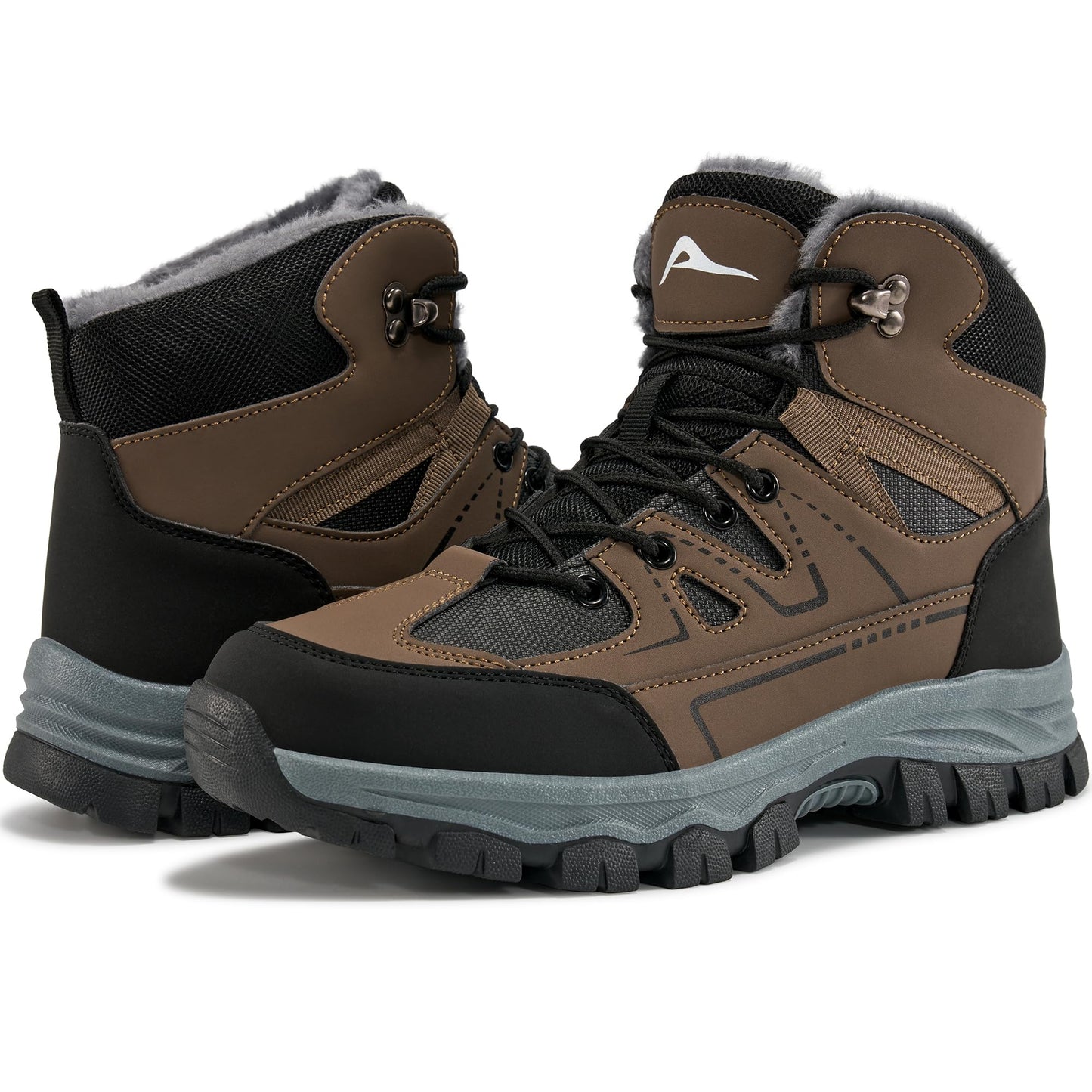 Ablanczoom Snow Boots for Men Winter Warm Fur Lined Waterproof Anti Slip Outdoor Work Camping