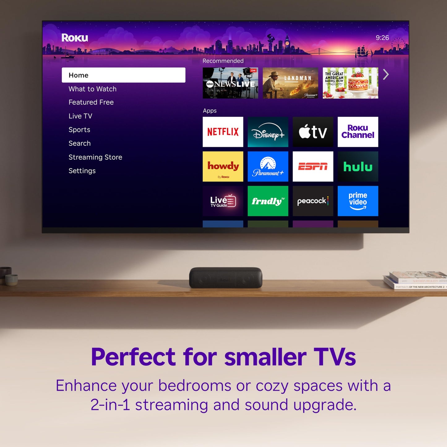 Roku Streambar SE Barra de Sonido de TV 2 en 1 (4K/HD/HDR)