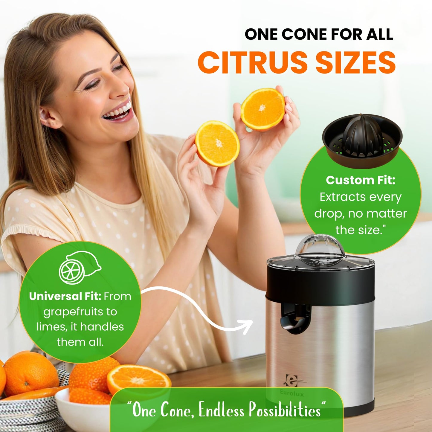 Eurolux Exprimidor de Naranjas Eléctrico