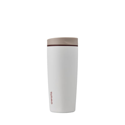 Owala SmoothSip Slider Insulated Stainless Steel Coffee Tumbler, Reusable Iced Coffee Cup, Hot Coffee Travel Mug, BPA Free 20 oz, Vanilla Bean