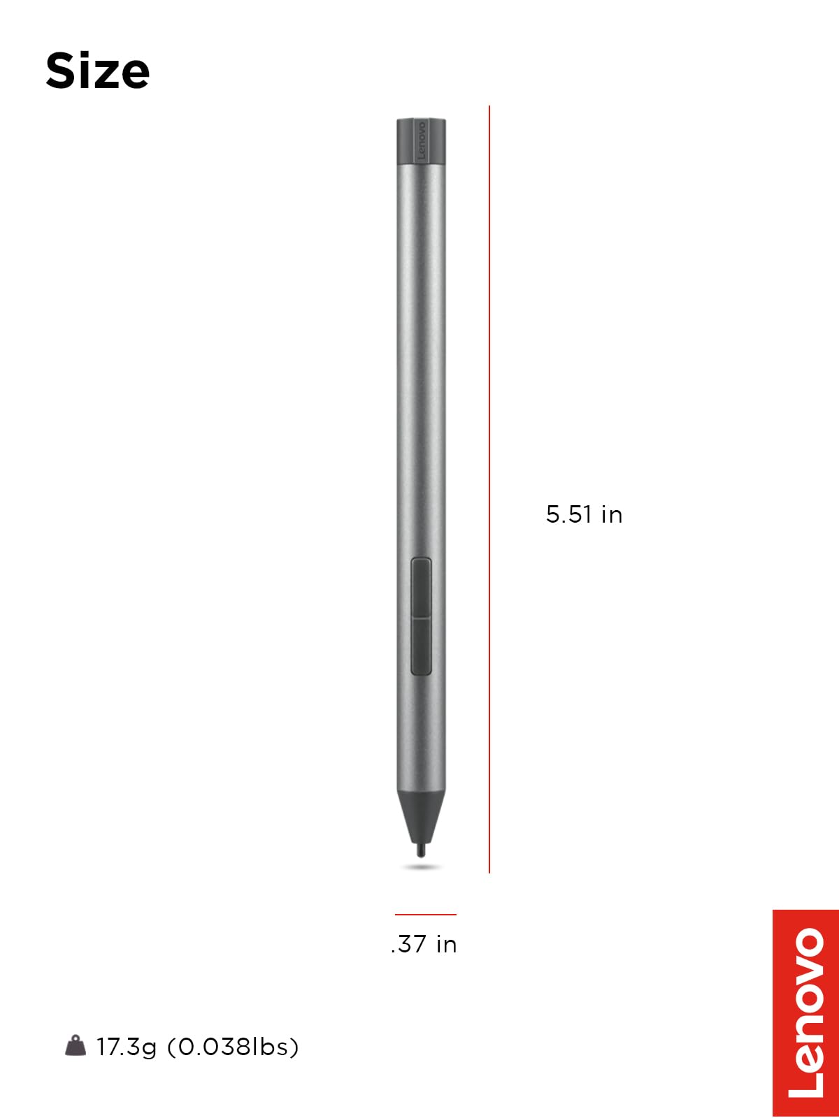 Lenovo Lápiz Digital 2 para Laptop (Plateado/Gris)