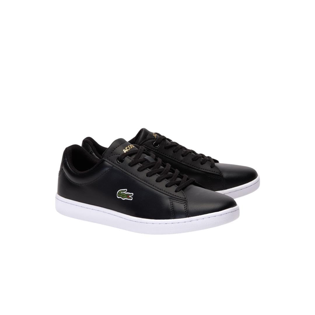 Lacoste Women's Hydez Leather Sneaker, Black/Gold