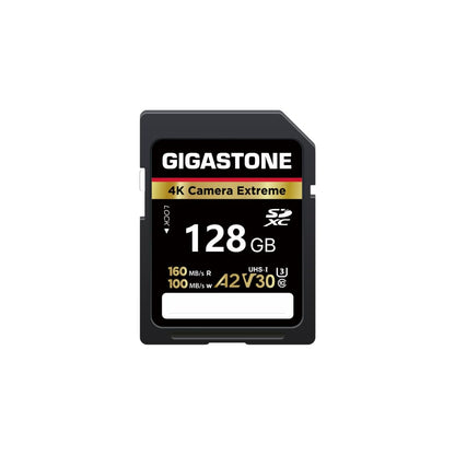 【5-Years Data Recovery】 GIGASTONE 128GB SD Card, 4K Camera Extreme, A2 V30 U3 C10 SDXC Memory Card High Speed, Compatible with Canon Kodak Olympus Digital Camera