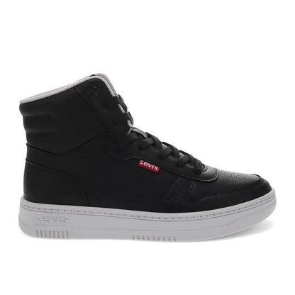 Levi's Womens Drive Hi Synthetic Leather Casual Hightop Sneaker Shoe, Black