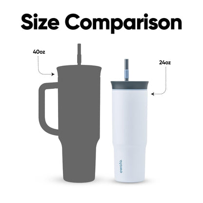 Owala Stainless Steel Triple Layer Insulated Travel Tumbler with Spill Resistant Lid and Straw, BPA Free, 24 oz, The Great Blue