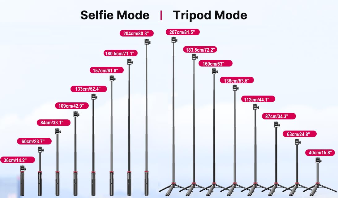 80'' Osmo-Mobile Floor Tripod-Stand Holder for DJI Osmo Mobile 8 SE 7P 7 6 5 4 / Osmo-Pocket 4 3 2 1 / Osmo Action 6 5 pro 4 3 2 1