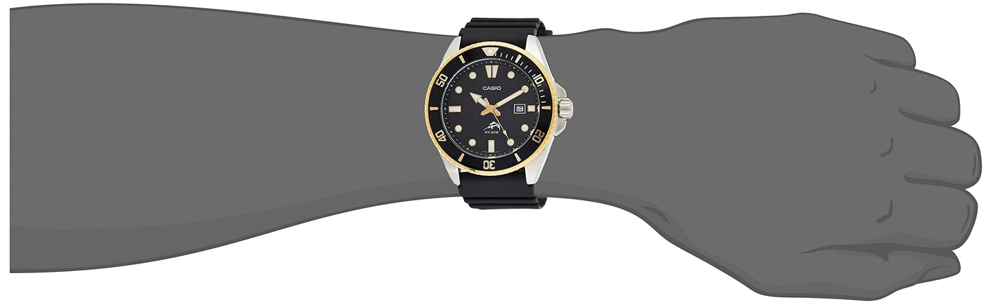 Casio MDV-106G Series | Duro Diver-Style Watch | 200M Water Resistant | Stainless Steel Case | Unidirectional Bezel | Screw-Lock Crown | Date Display