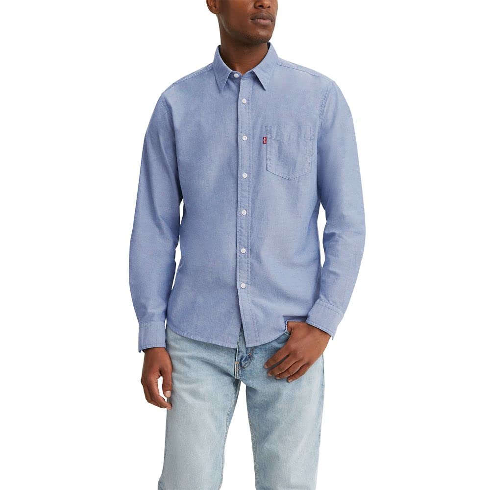 Levi's Camisa Clásica de Manga Larga con un Bolsillo para Hombre (Navy Peony / Talla L)