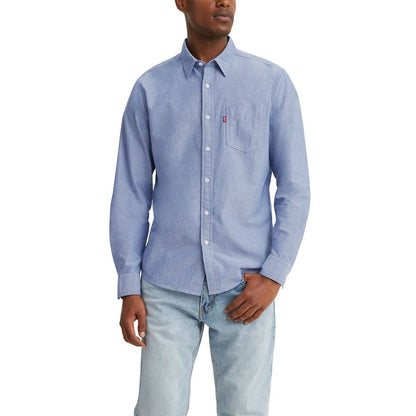 Levi's Camisa Clásica de Manga Larga con un Bolsillo para Hombre (Navy Peony / Talla L)