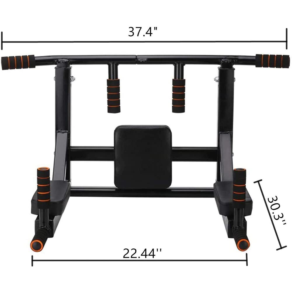 Barra de dominadas y estación de fondos de pared ptlsy (Soporta 440 lbs)