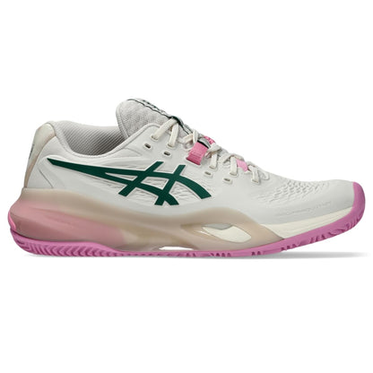ASICS Women's Gel-Resolution X Padel Tennis Shoes, Soft Oat/Jewel Green