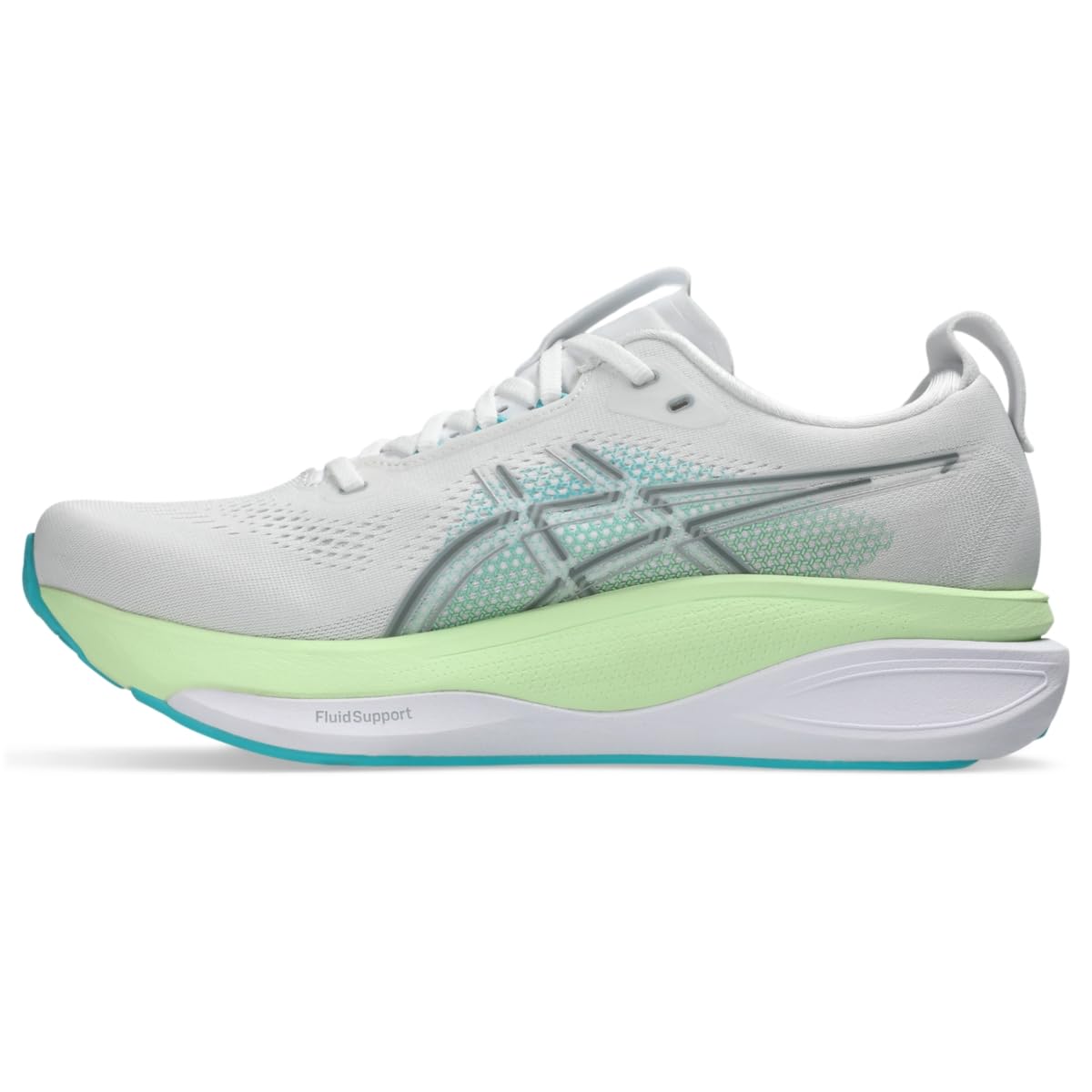 ASICS Men's Gel-Kayano 33 Running Shoes, White/Energy Aqua