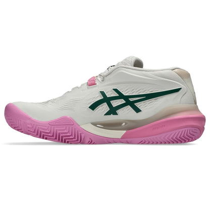 ASICS Women's Gel-Resolution X Padel Tennis Shoes, Soft Oat/Jewel Green