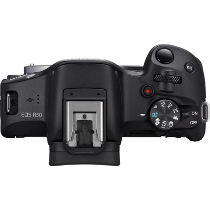 Canon EOS R50 Mirrorless Camera Kit – APS-C RF Camera with 18-45mm Lens, 4K Video, Dual Pixel AF II & Vari-Angle Touchscreen (5811C012) + Shoulder Bag + 64GB Memory Card