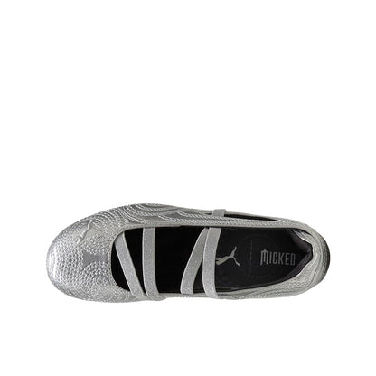 PUMA Kids Girls Wicked Speedcat Metallic Embroidered Ballet Flats Casual - Silver -