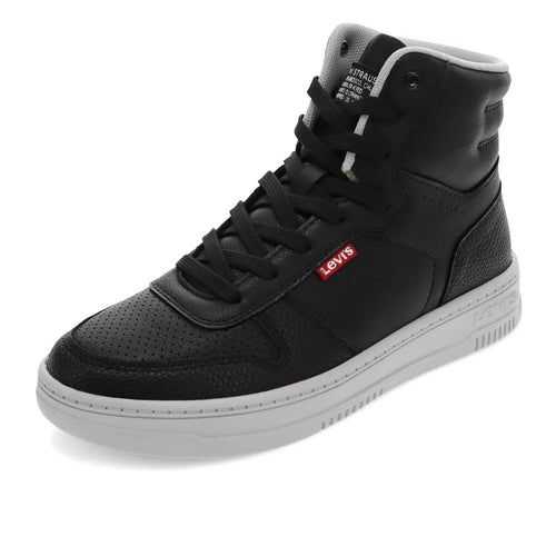 Levi's Womens Drive Hi Synthetic Leather Casual Hightop Sneaker Shoe, Black