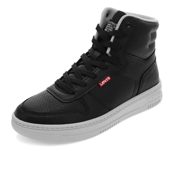 Levi's Womens Drive Hi Synthetic Leather Casual Hightop Sneaker Shoe, Black