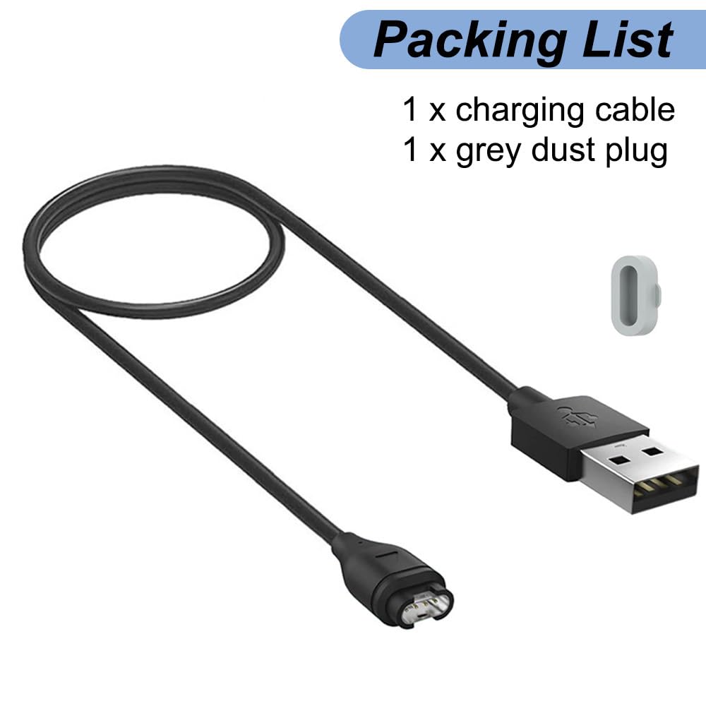 Charger for Garmin Venu, Venu 3/3S/2/2 Plus/2S/Sq 2/Sq, Replacement Charging Cable Cord with a Grey Dust Plug for Garmin Watch (1)