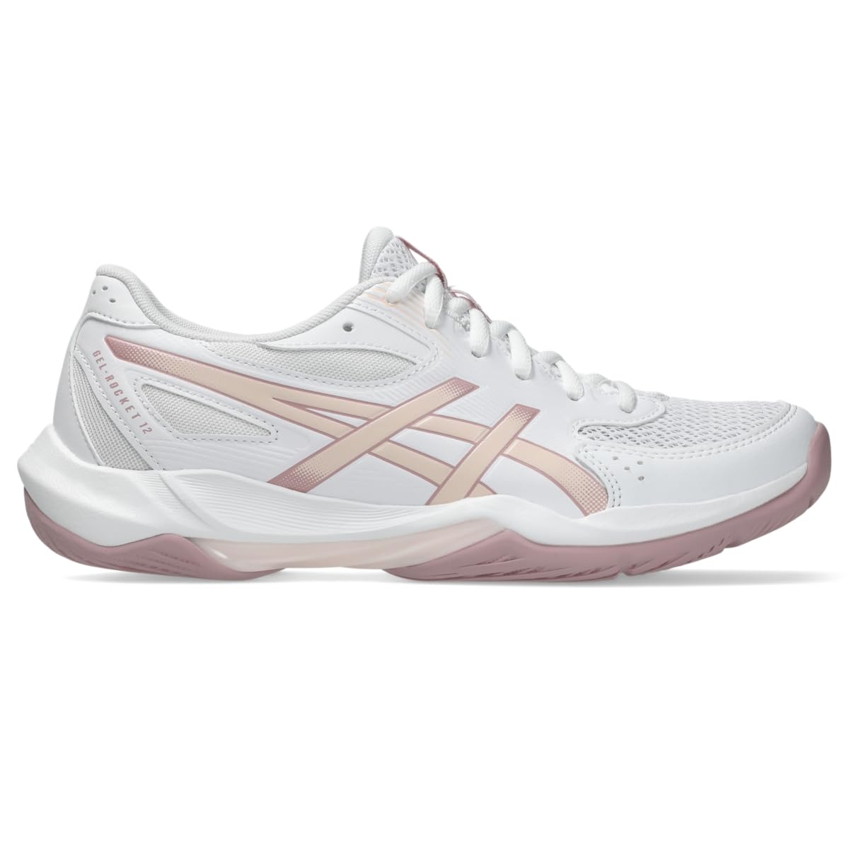 ASICS Women's Gel-Rocket 12 Volleyball Shoes, White/Pearl Pink