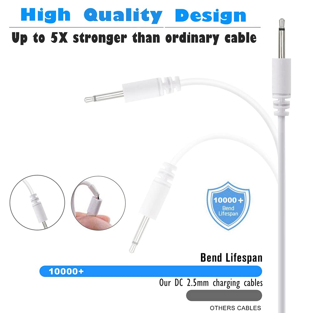 BATSOEASY Cable de Carga de Repuesto DC a USB de 2.5mm (2.7ft / Paquete de 2)