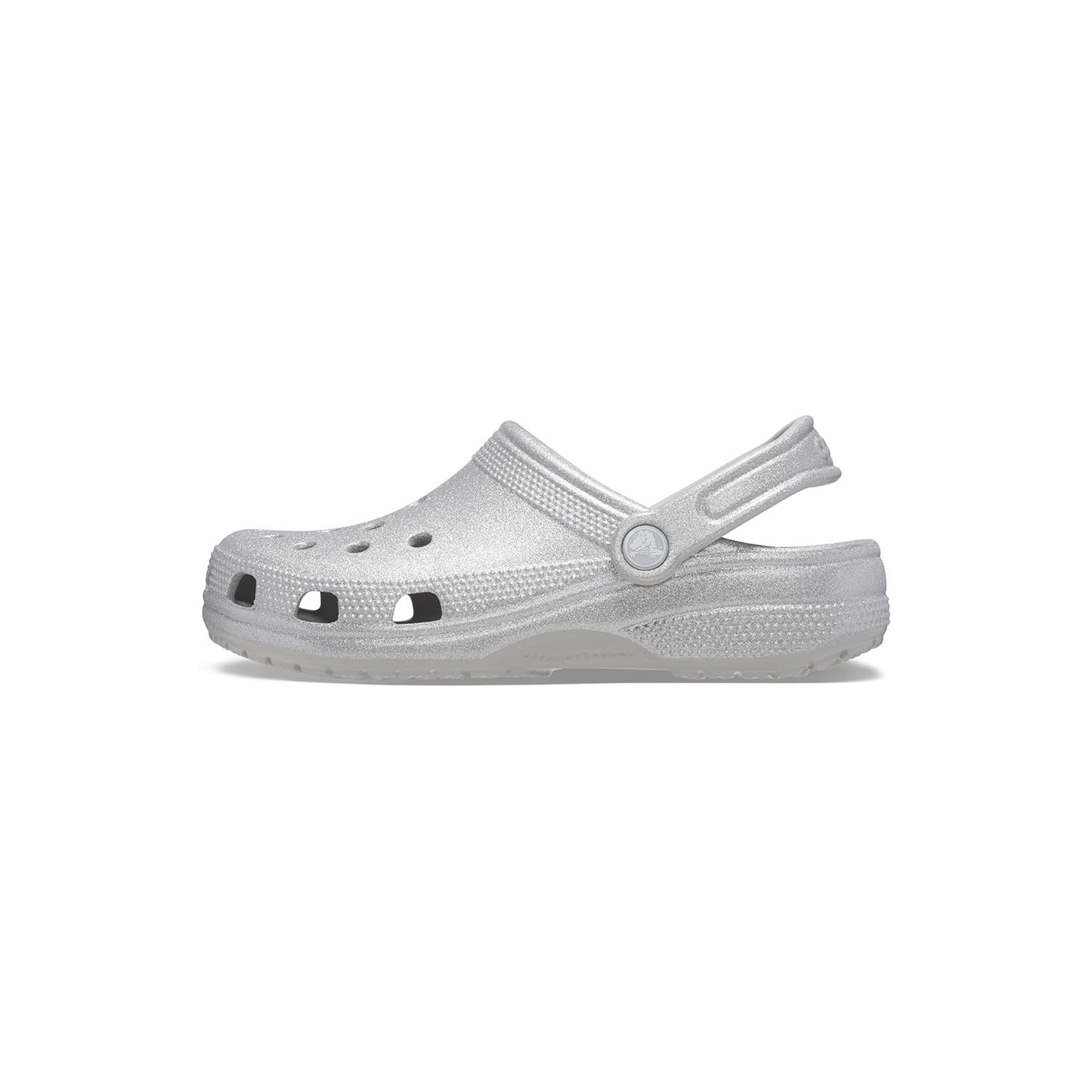 Crocs Unisex-Adult Classic Sparkly Clog, Metallic and Glitter Shoes, Silver Glitter