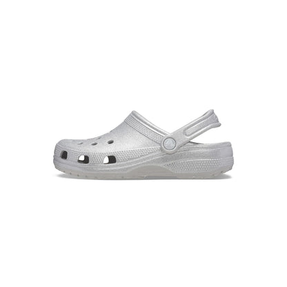 Crocs Unisex-Adult Classic Sparkly Clog, Metallic and Glitter Shoes, Silver Glitter