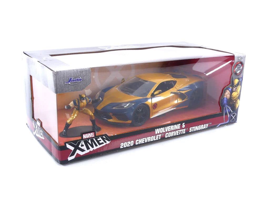 Jada Toys Marvel Wolverine X-Men 1:24 2020 Chevy Corvette Die-Cast Car with 2.75" Wolverine Figure