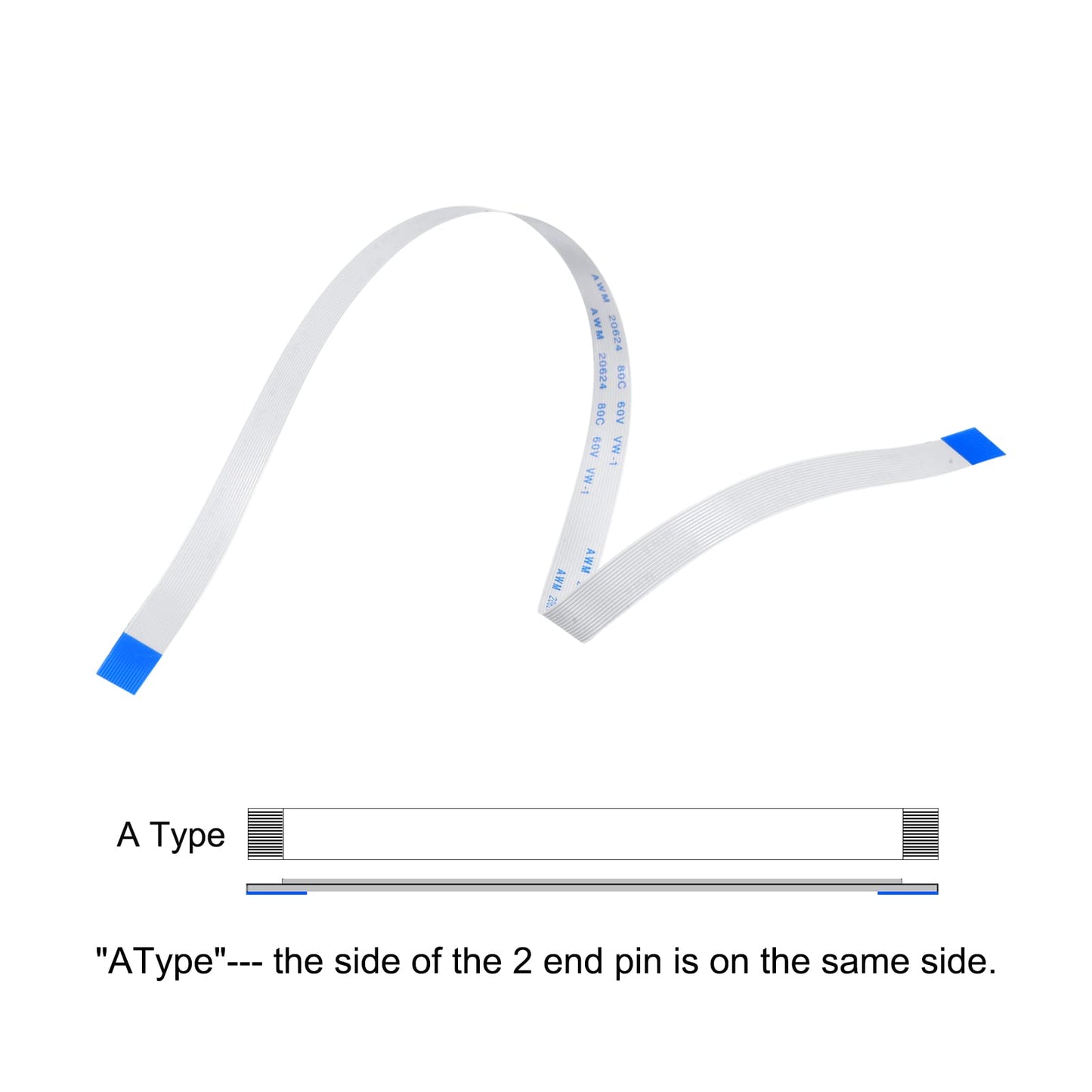 MECCANIXITY Cable Flexible Plano FFC FPC (Paquete de 5 / 300mm)