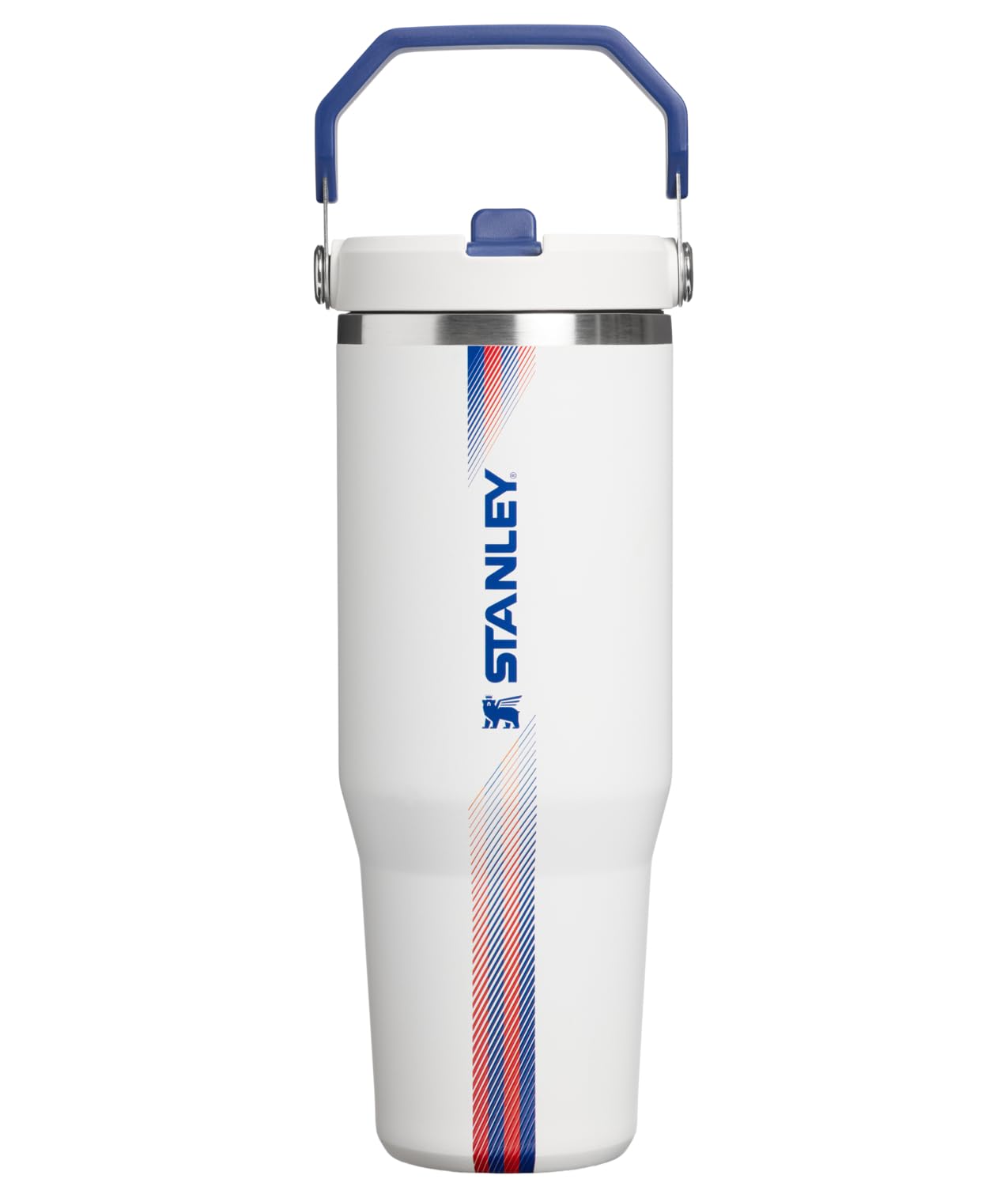 STANLEY Vaso Térmico IceFlow 2.0 con Asa (30 oz / Blanco y Azul Oscuro)