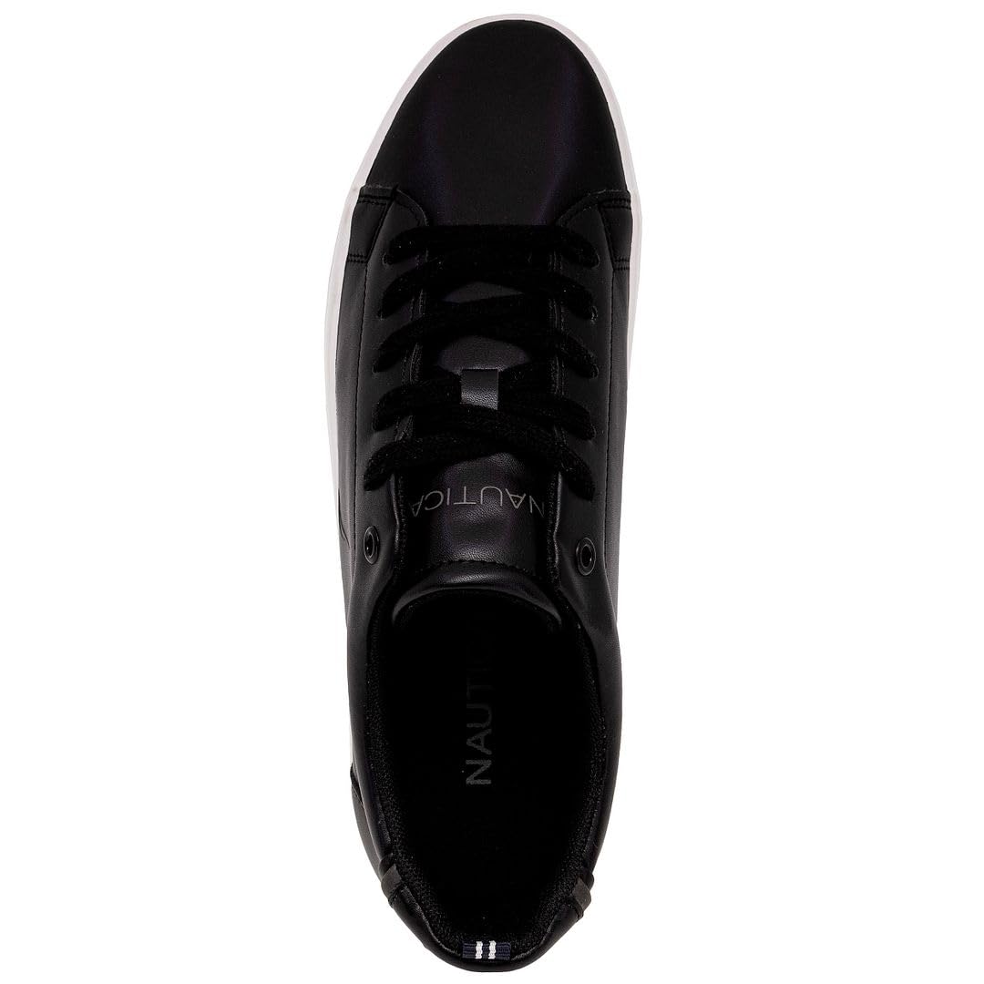 Nautica Men's Fashion Sneaker Casual Skate Lace-Up Shoe, Classic Tennis Low Top Loafer-Graves 3-Black
