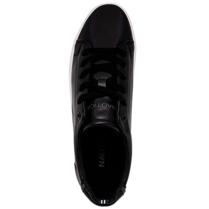 Nautica Men's Fashion Sneaker Casual Skate Lace-Up Shoe, Classic Tennis Low Top Loafer-Graves 3-Black