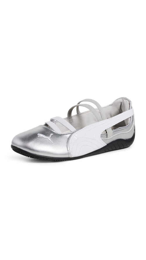PUMA Women's Speedcat Ballet Metallic Sneakers, Puma Silver/Puma White