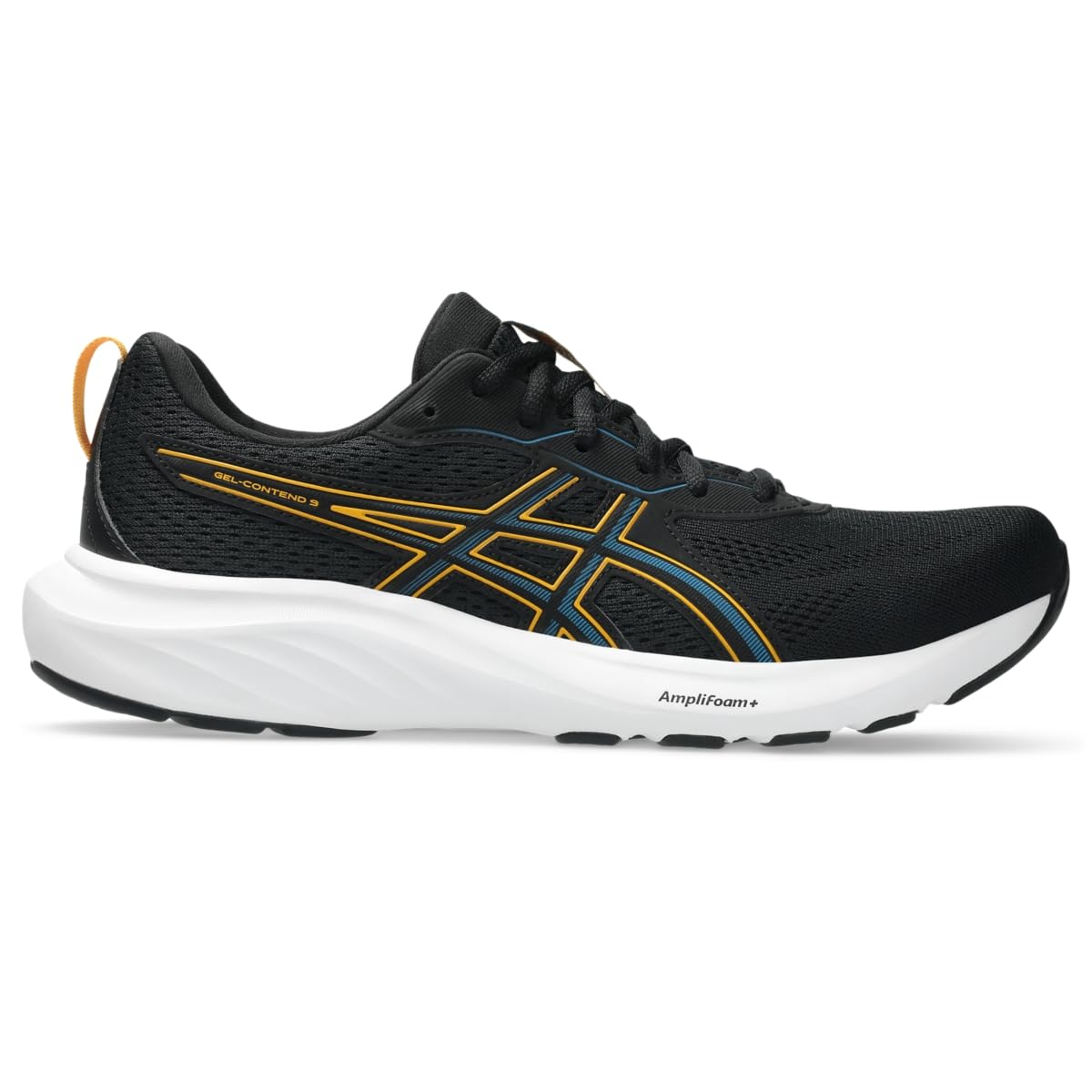 ASICS Men's Gel-Contend 9 Running Shoes, Black/YAMABUKI
