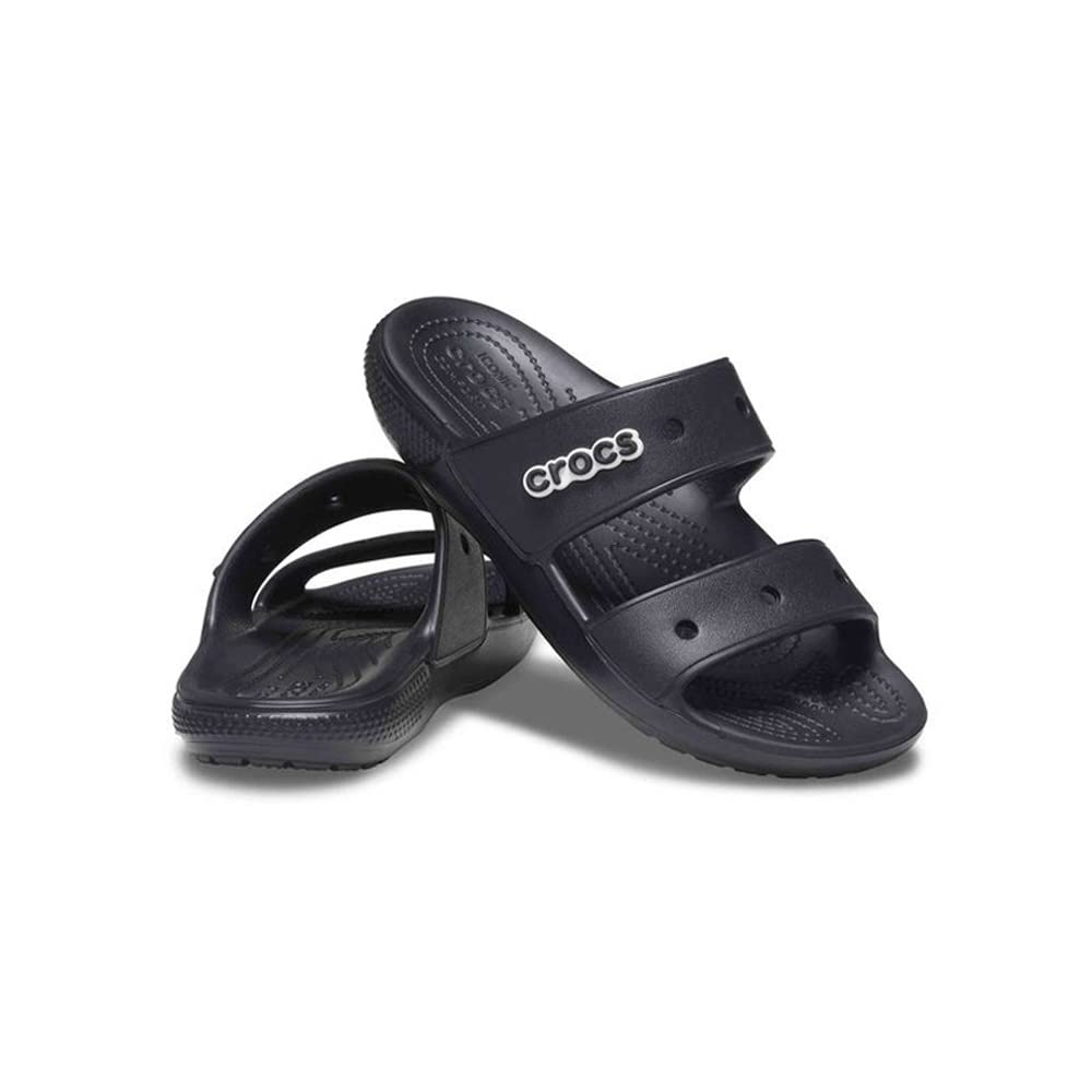Crocs Men's and Women's Classic Two-Strap Slide Sandals, Black