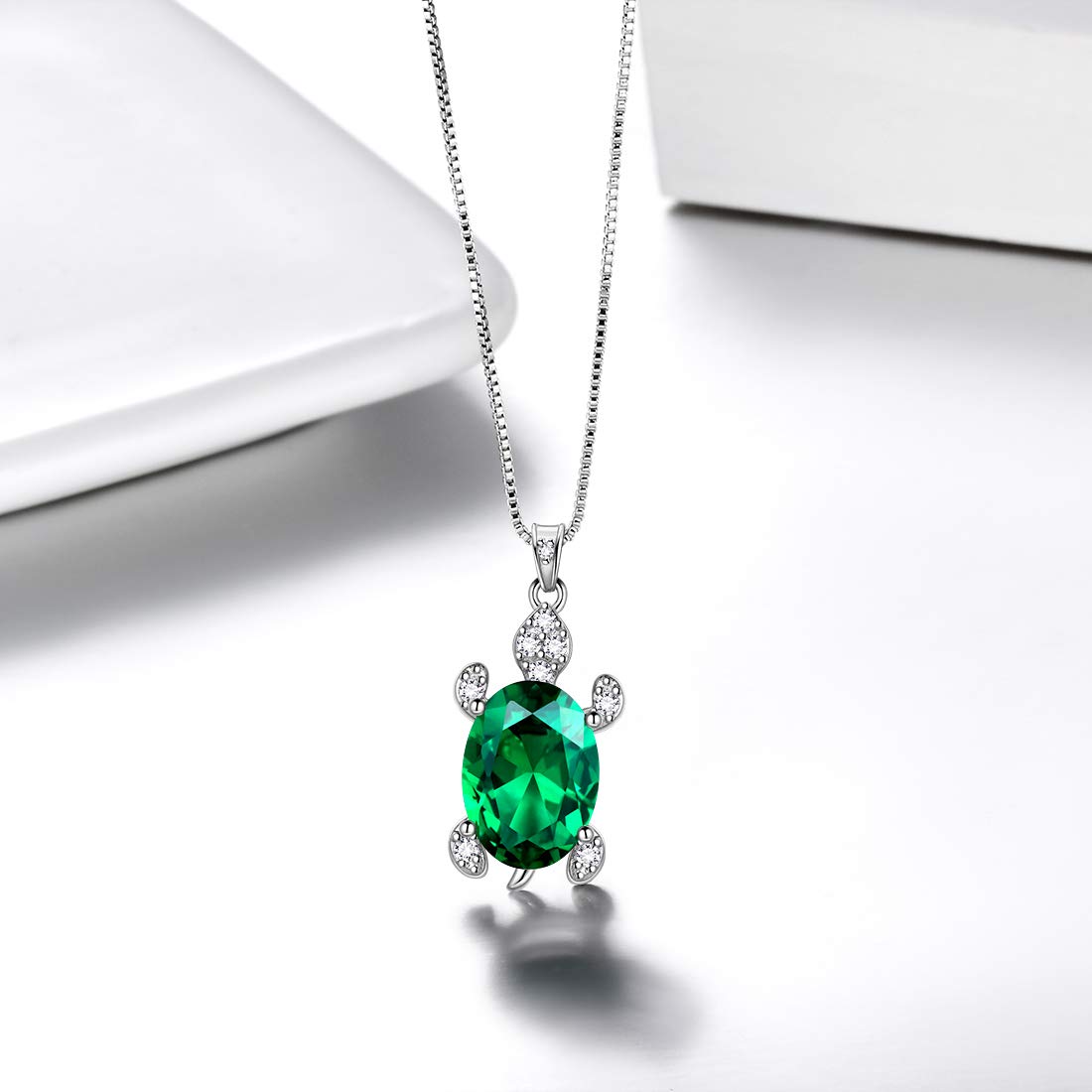 Aurora Tears Collar de Tortuga Verde de Plata 925 (Cristal Esmeralda)