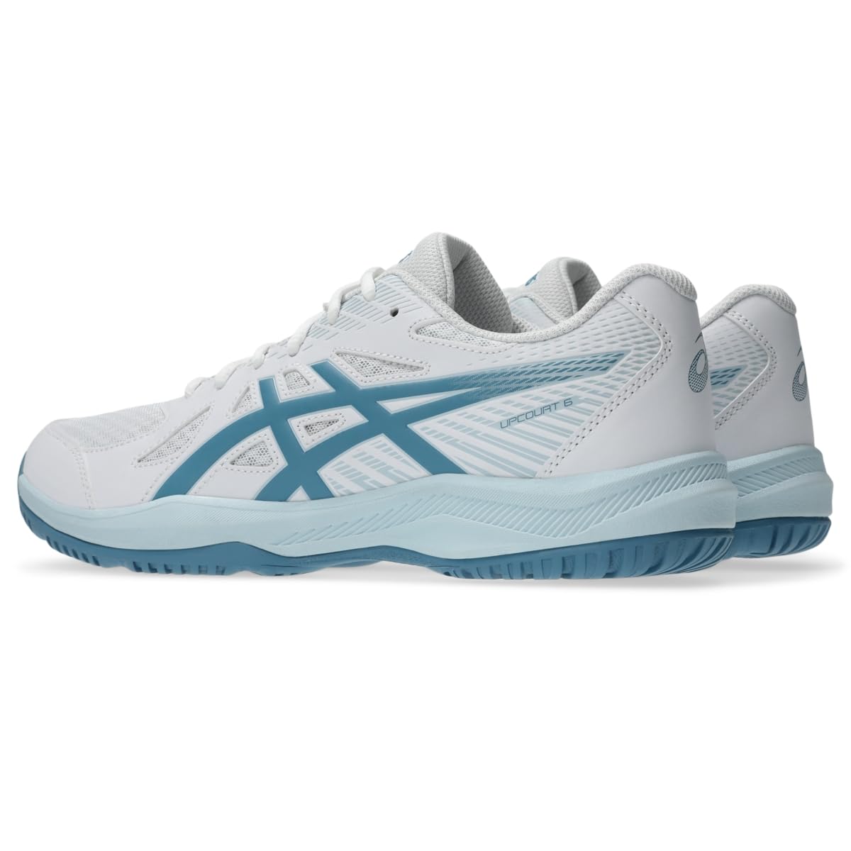 ASICS Men's Upcourt 6 Volleyball Shoes, White/SABA Blue
