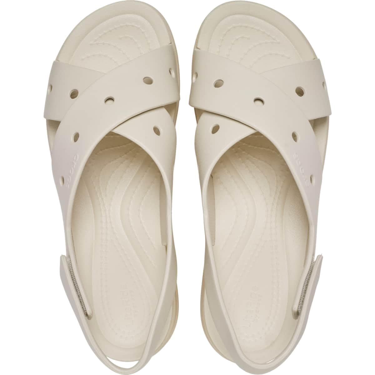 Crocs Women's Brooklyn 4U Low Wedges, Platform Wedge Sandals for Women, Frappé/Cross-Strap