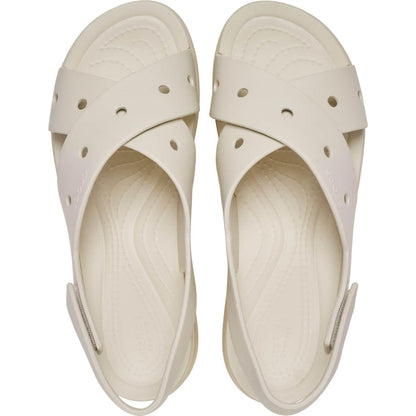 Crocs Women's Brooklyn 4U Low Wedges, Platform Wedge Sandals for Women, Frappé/Cross-Strap