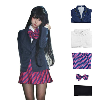 COLSA Disfraz de Cosplay de Uniforme Escolar Anime (Azul / Talla 2XL)