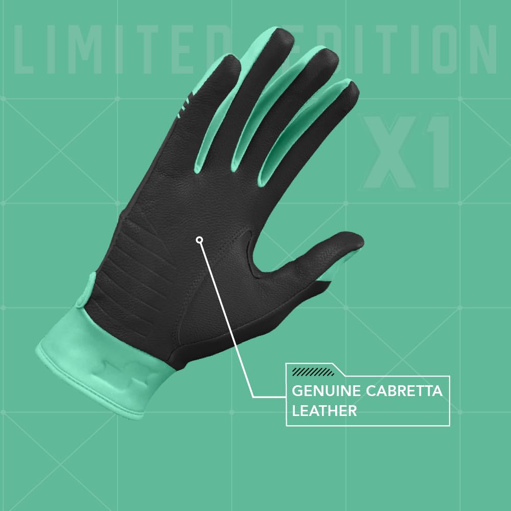 SSK X1 Color Rush Guantes de Bateo de Béisbol para Adultos (Talla XL / Azul Marino y Rojo)
