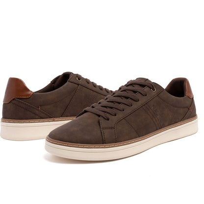Nautica Men's Casual Lace-Up Shoe Classic Walking Tennis Court Fashion Sneakers - Kantor Dark Brown Size