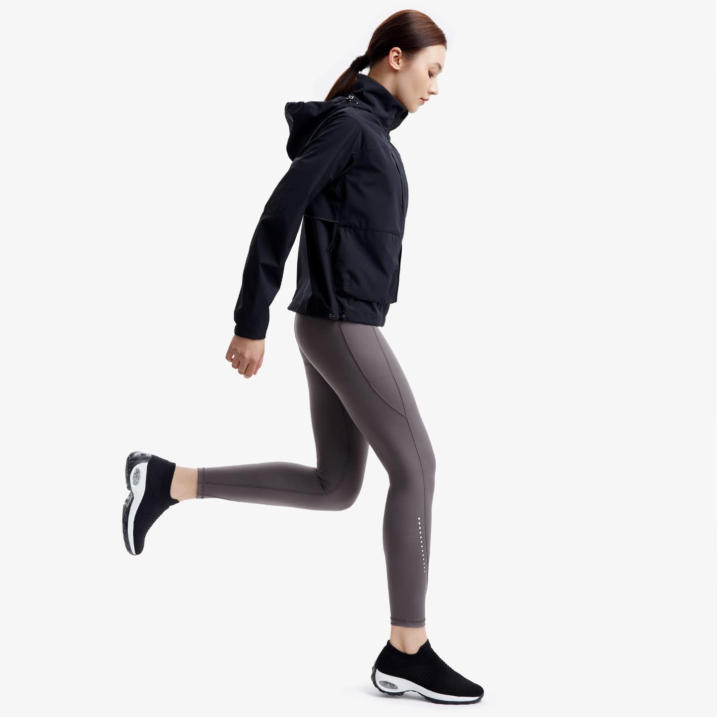 HKR Zapatos para Caminar con Plataforma para Mujer (Negro/Blanco / Talla 10 US)