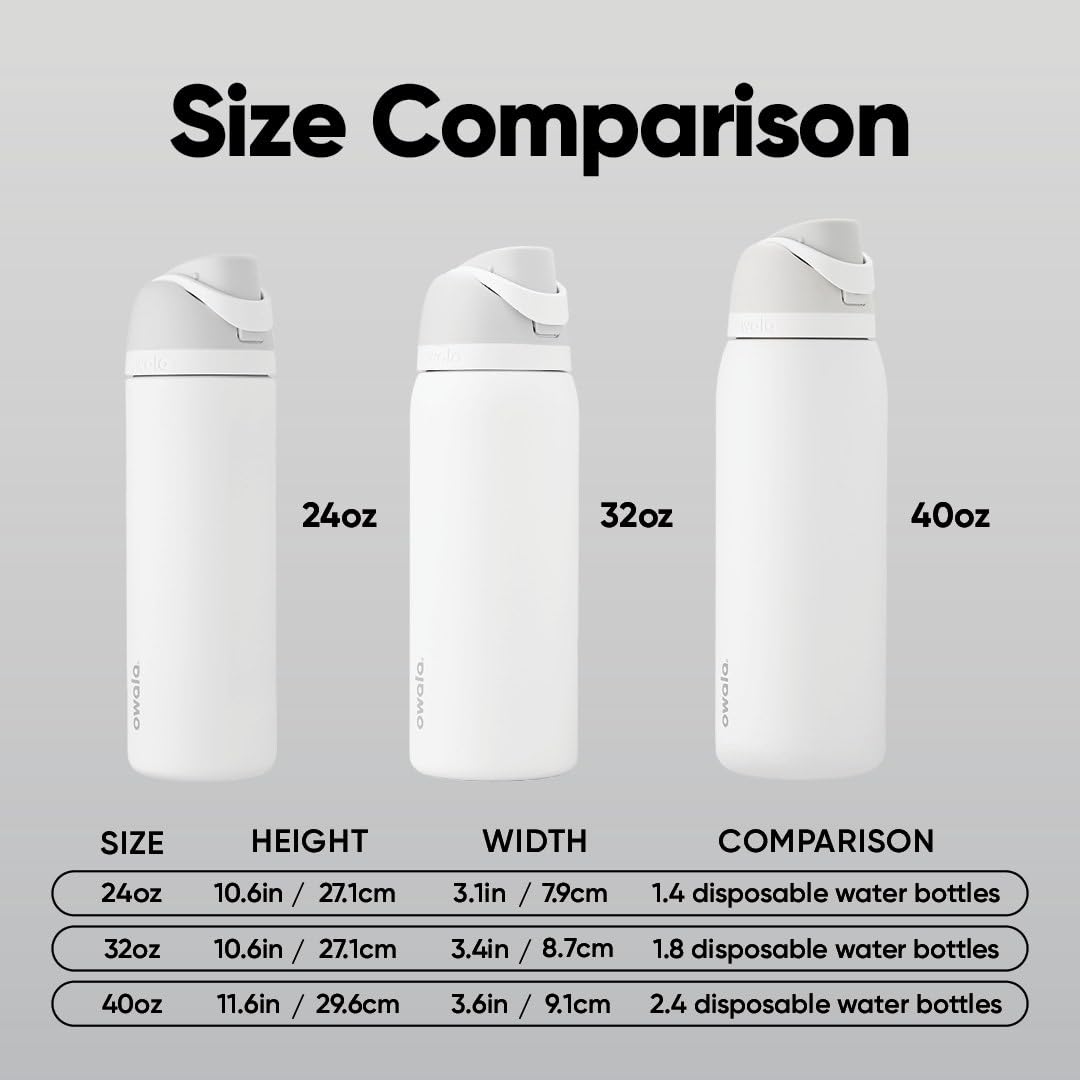 Owala FreeSip Insulated Stainless Steel Water Bottle with Straw, BPA-Free Sports Water Bottle, Great for Travel, 32 Oz, Crown Jewel