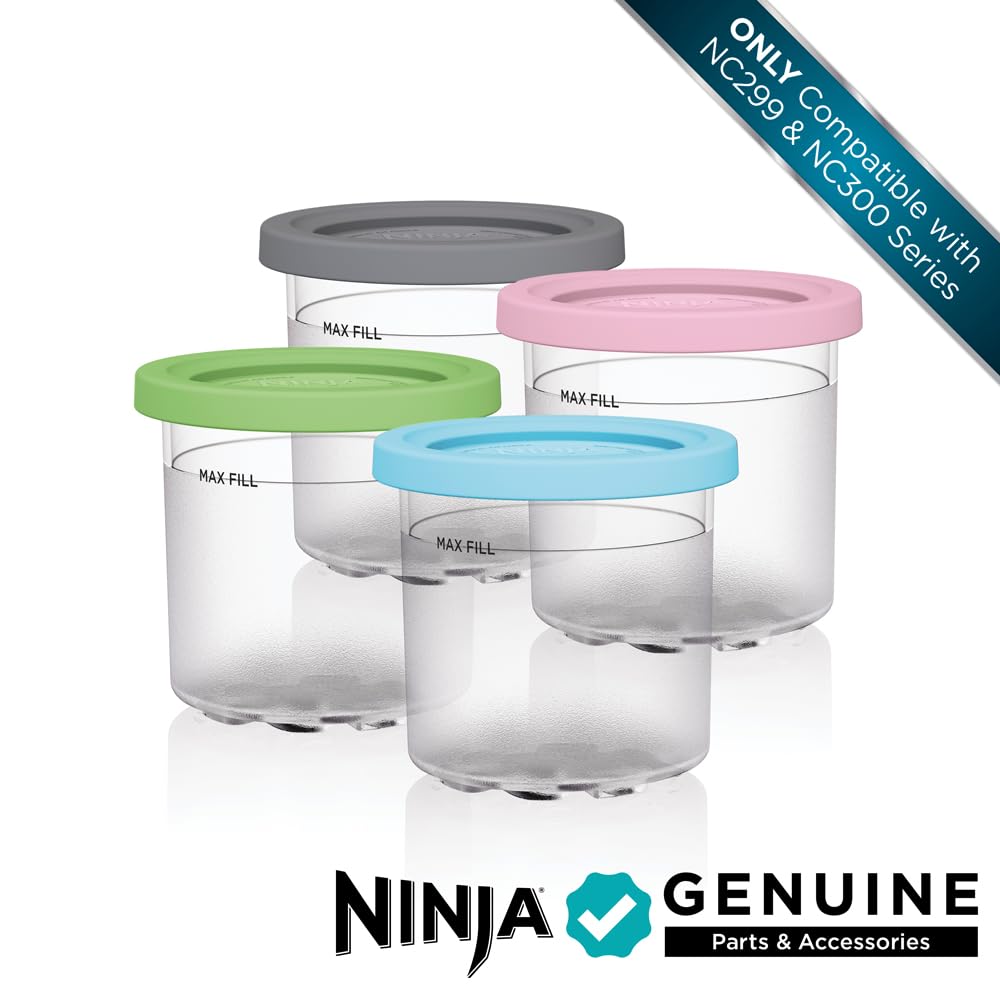 Ninja Vasos de Pinta Originales para Heladera CREAMi (Paquete de 4 / 1 Pinta c/u)