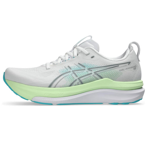 ASICS Men's Gel-Kayano 33 Running Shoes, White/Energy Aqua