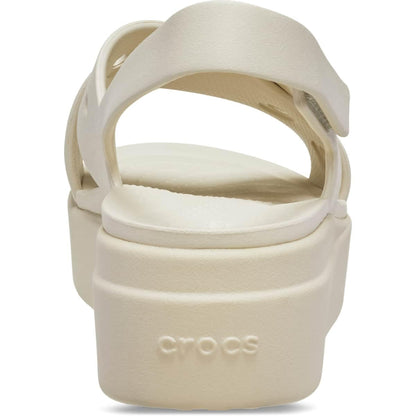Crocs Women's Brooklyn 4U Low Wedges, Platform Wedge Sandals for Women, Frappé/Cross-Strap